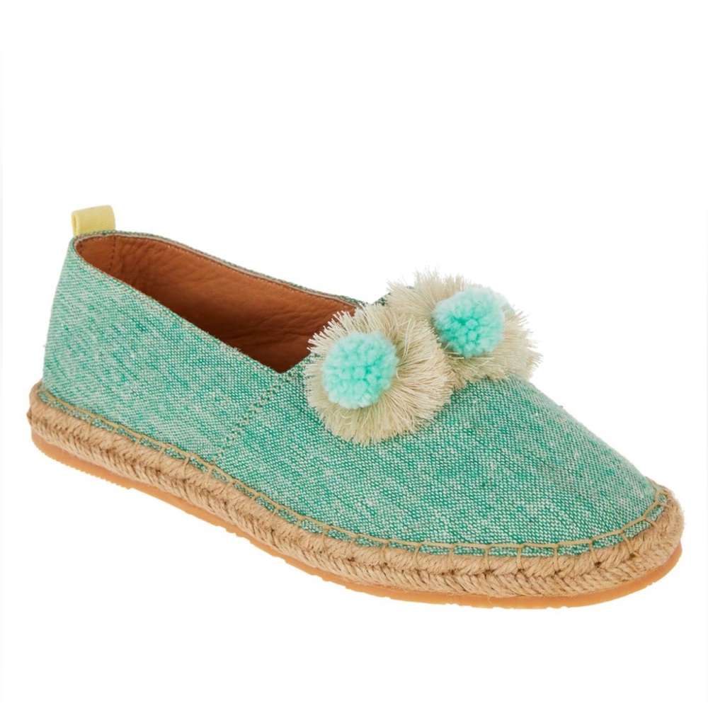 Silvia Cobos Aqua Carnival Tassel Moccasin Espadrilles, Size 8.5